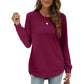 🔥🔥BLACK FRIDAY EARLY ACCESS 🖤✨ 50% OFF | Women's Crewneck High-Low Hem Long Sleeve Tunic Top, Casual Loose Layering Shirt ✨