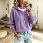 🧶Cozy Head Coverage, Customizable Fit💖Women's Casual Hooded Sweater With Drawstring