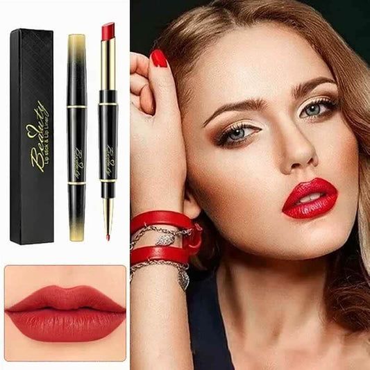 🔥Hot Sale🔥👉Red lip liner 2-in-1💓Spin the lip liner to draw the lipstick