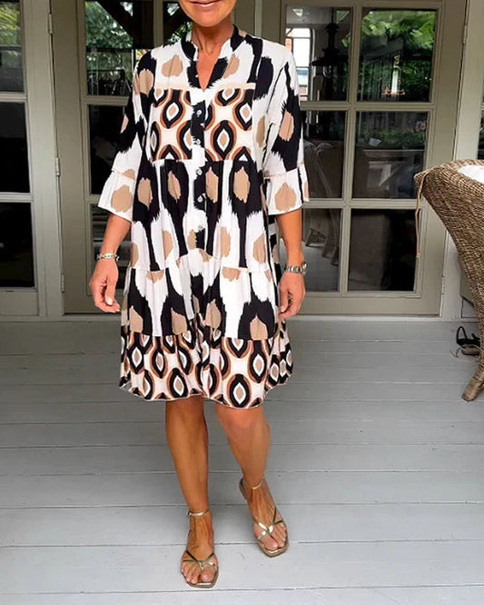 💝Spotted Print Pleated Dress